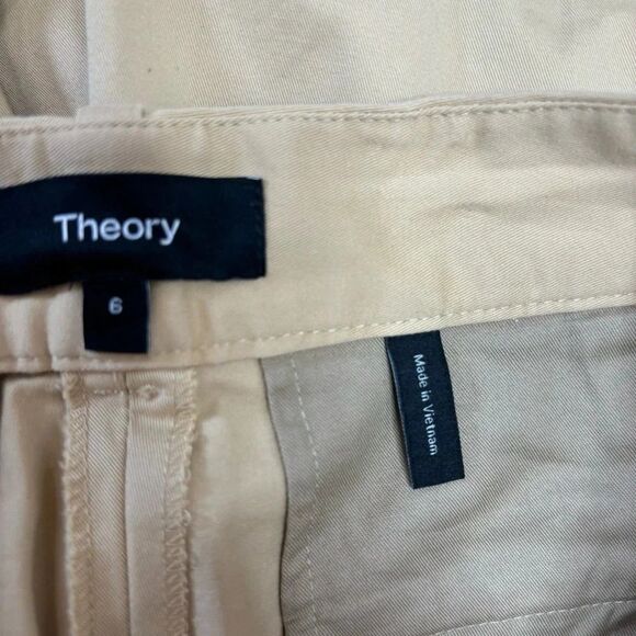 Theory Carrot Trouser Soft Chino Cotton Pants Yellow size 6 business career - Picture 3 of 8